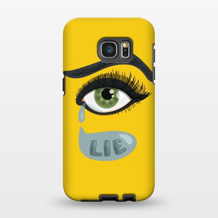 Galaxy S7 EDGE StrongFit Green Lying Eye With Teardrop by Boriana Giormova