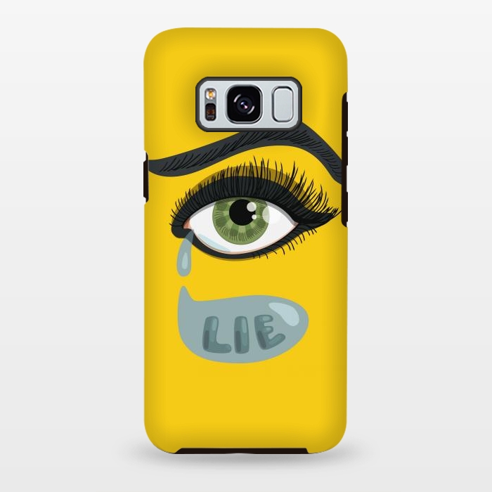 Galaxy S8 plus StrongFit Green Lying Eye With Teardrop by Boriana Giormova