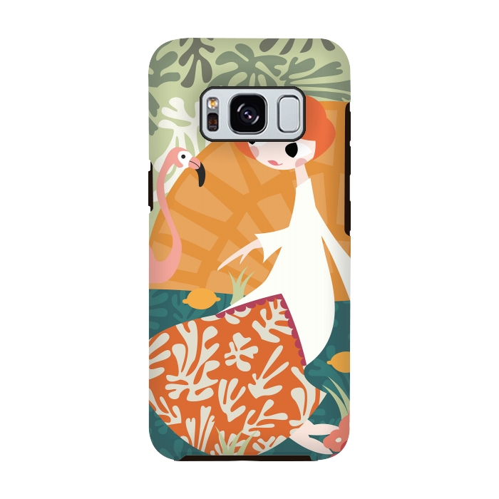 Galaxy S8 StrongFit Girl and Flamingo 001 by Jelena Obradovic
