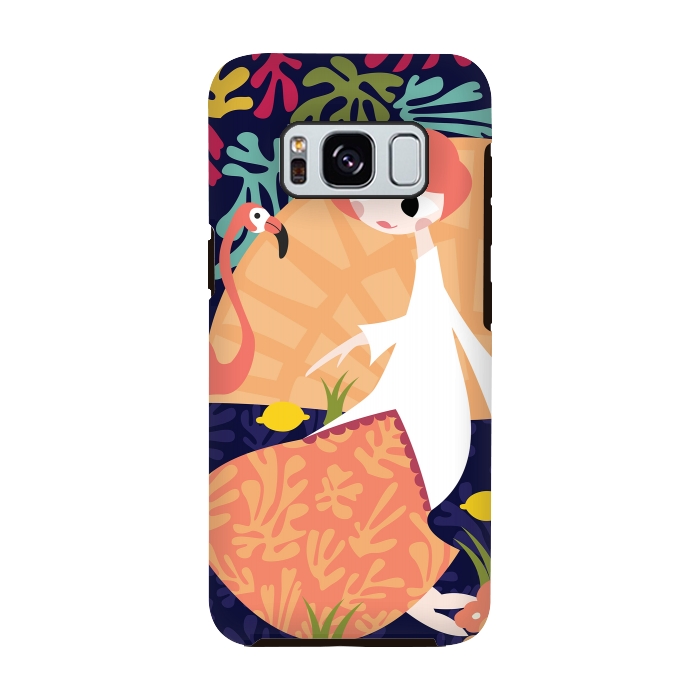 Galaxy S8 StrongFit Girl and Flamingo 002 by Jelena Obradovic