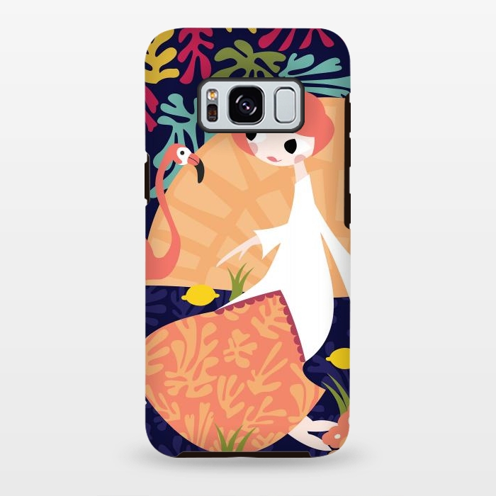 Galaxy S8 plus StrongFit Girl and Flamingo 002 by Jelena Obradovic