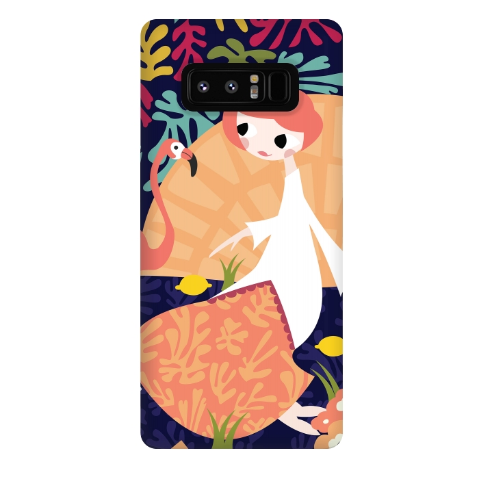 Galaxy Note 8 StrongFit Girl and Flamingo 002 by Jelena Obradovic