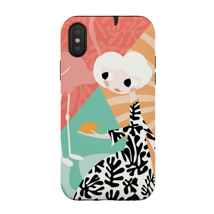 iPhone Xs / X StrongFit Girl and flamingo 003 by Jelena Obradovic