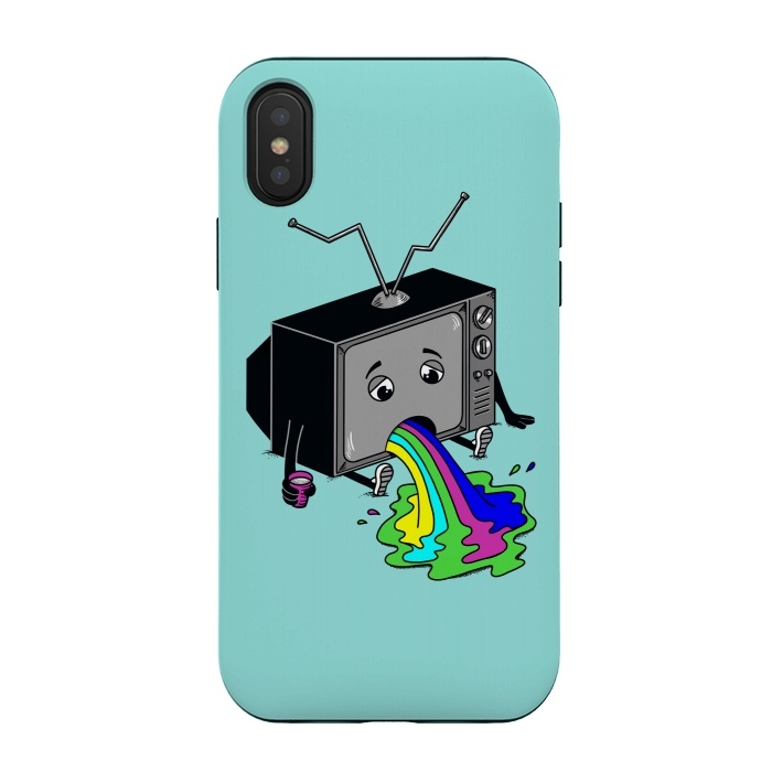 iPhone Xs / X StrongFit Vomit tv 2 by Coffee Man