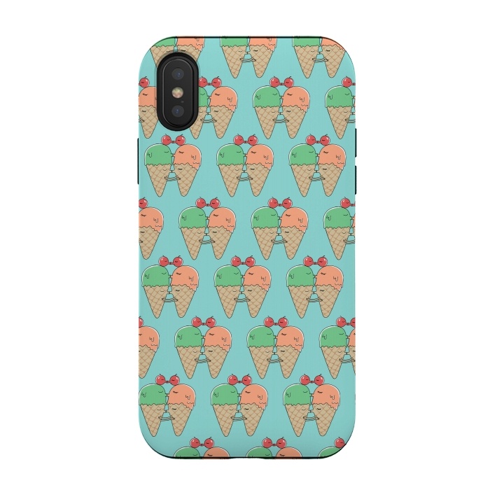iPhone Xs / X StrongFit Sweet Kiss Pattern by Coffee Man