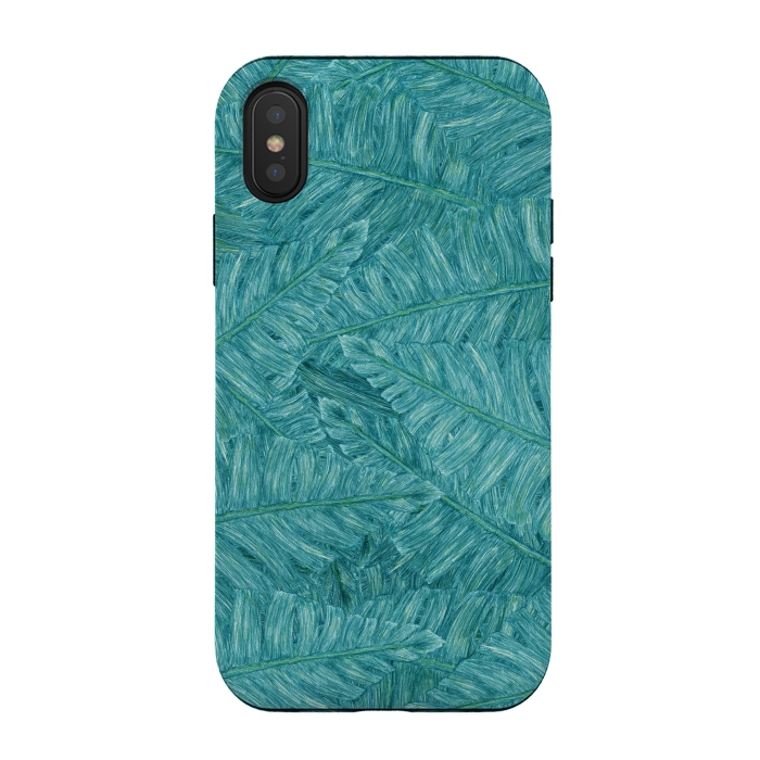 iPhone Xs / X StrongFit Tropical Leaves by Ranggasme