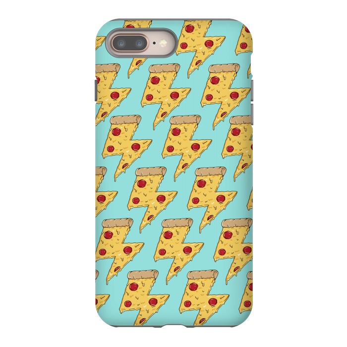 iPhone 7 plus StrongFit Pizza Power Pattern Green by Coffee Man