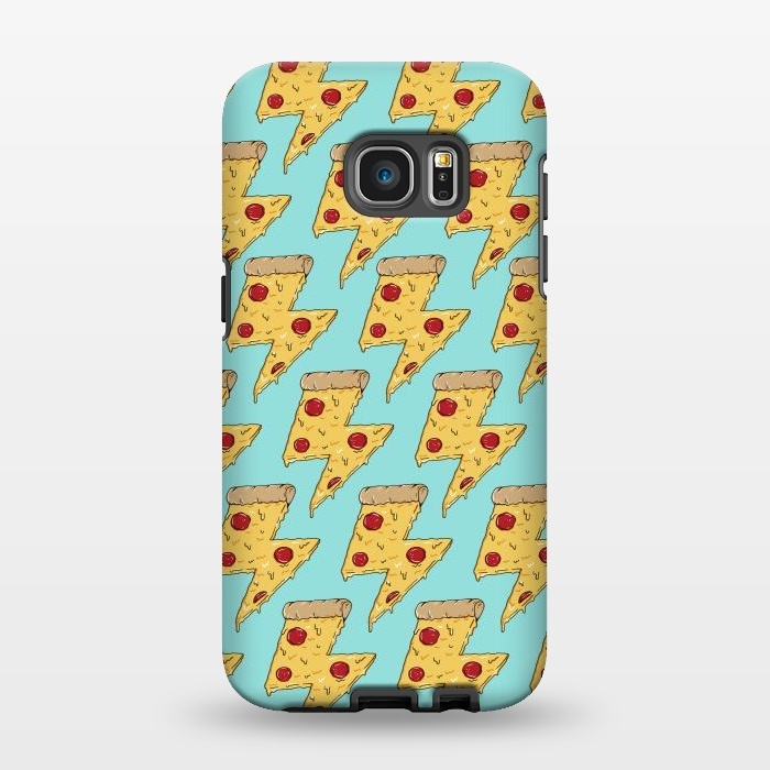 Galaxy S7 EDGE StrongFit Pizza Power Pattern Green by Coffee Man