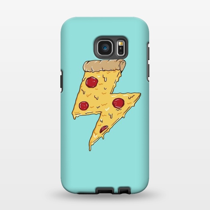 Galaxy S7 EDGE StrongFit Pizza power green by Coffee Man