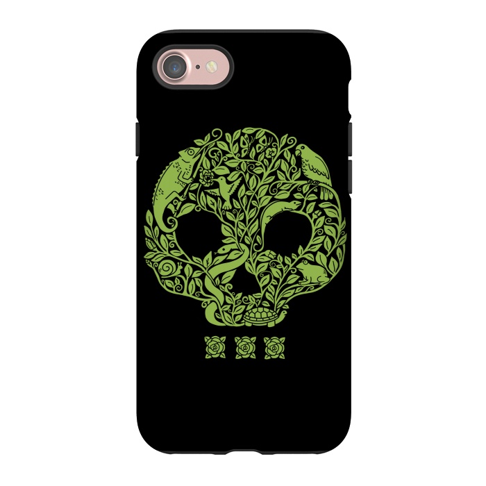 iPhone 7 StrongFit Green Skull by Coffee Man