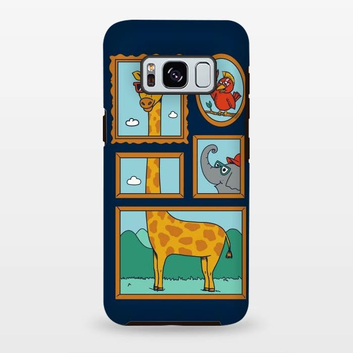 Galaxy S8 plus StrongFit Portrait of Animals Blue by Coffee Man