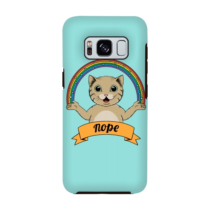Galaxy S8 StrongFit Cat Nope by Coffee Man