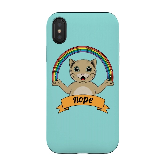 iPhone Xs / X StrongFit Cat Nope by Coffee Man