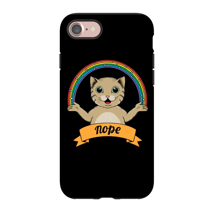iPhone 7 StrongFit Cat nope Black by Coffee Man