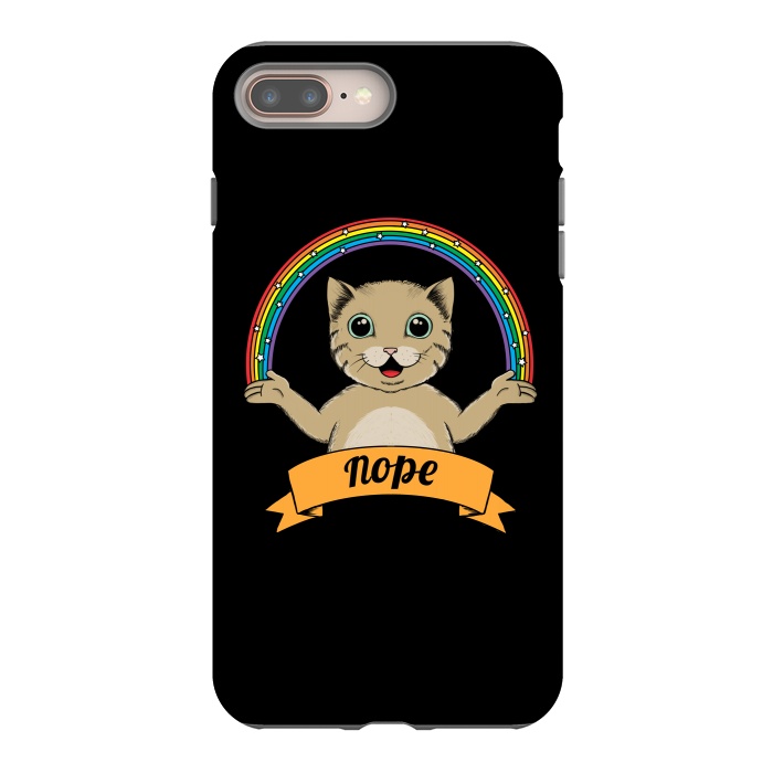 iPhone 7 plus StrongFit Cat nope Black by Coffee Man