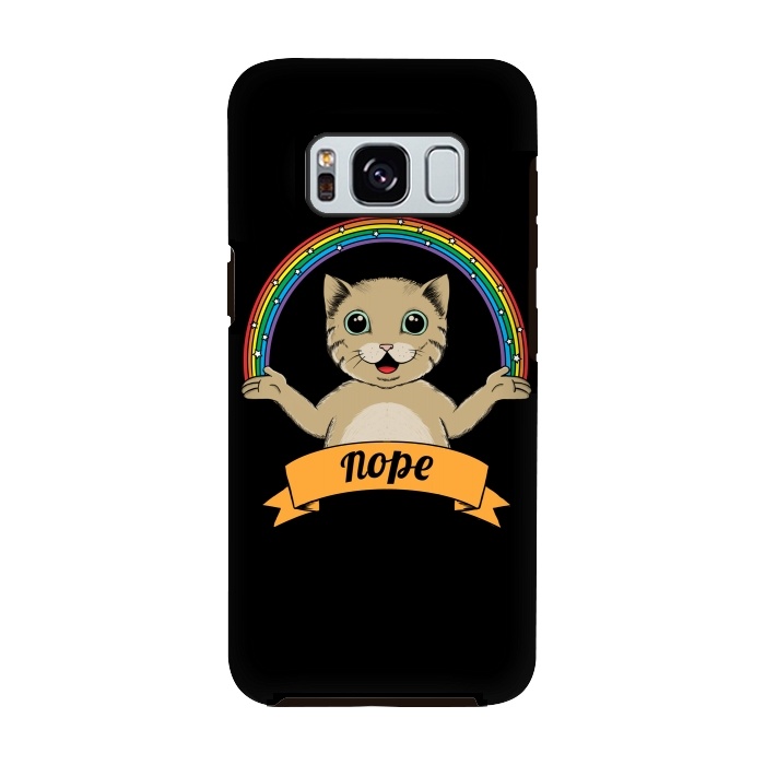 Galaxy S8 StrongFit Cat nope Black by Coffee Man