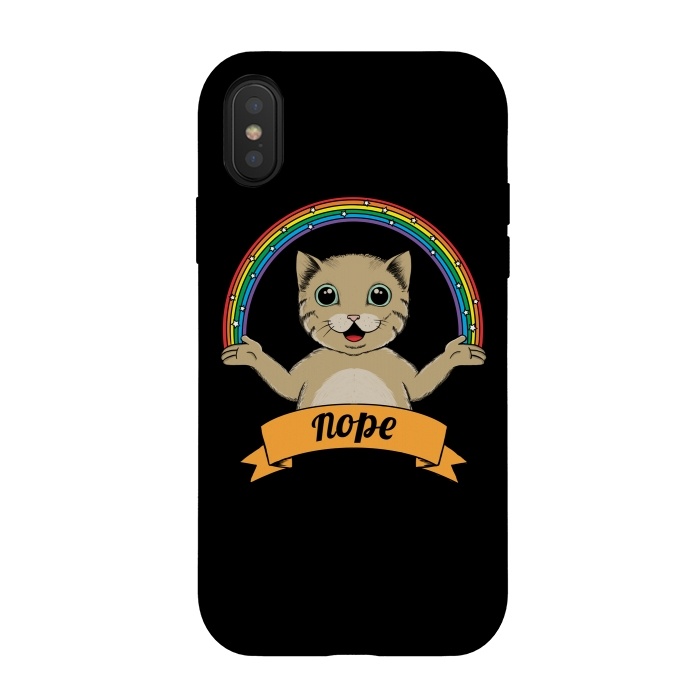iPhone Xs / X StrongFit Cat nope Black by Coffee Man