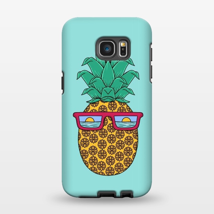 Galaxy S7 EDGE StrongFit Floral Pineapple by Coffee Man