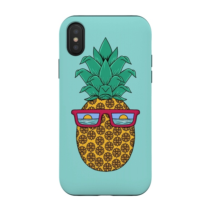 iPhone Xs / X StrongFit Floral Pineapple by Coffee Man