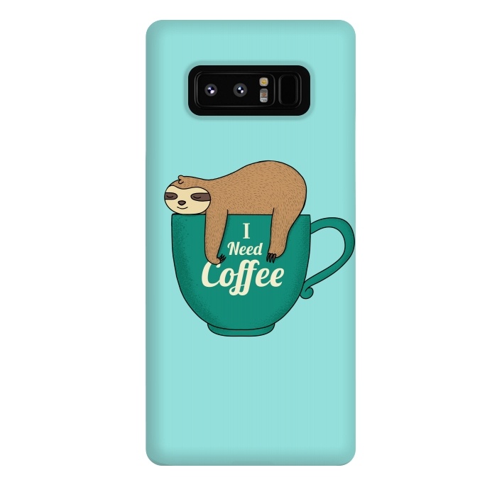 Galaxy Note 8 StrongFit I need Coffee green by Coffee Man