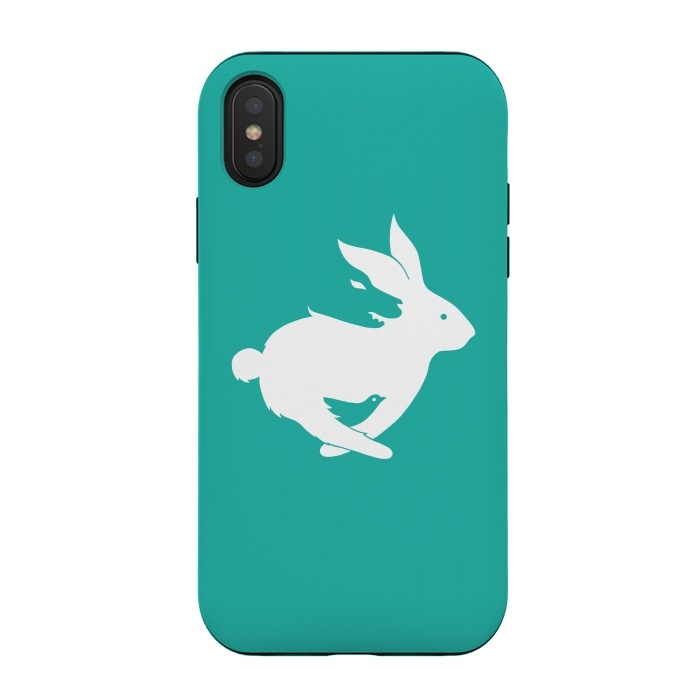 iPhone Xs / X StrongFit Run Rabbit Green by Coffee Man