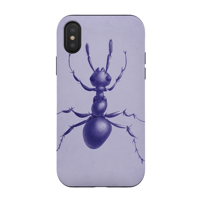 iPhone Xs / X StrongFit Purple ant drawing by Boriana Giormova
