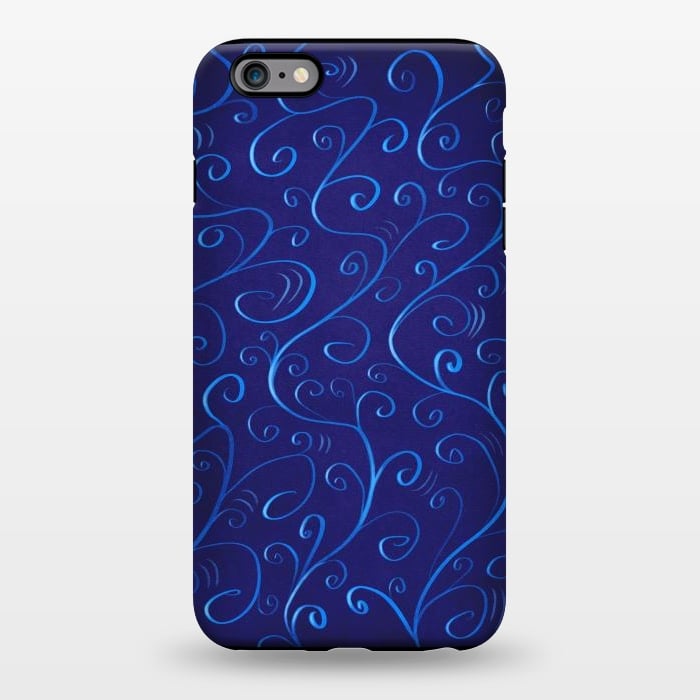 iPhone 6/6s plus StrongFit Beautiful Glowing Blue Swirls by Boriana Giormova