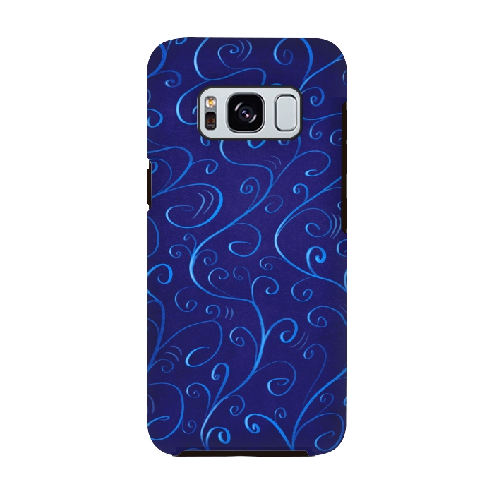 Galaxy S8 StrongFit Beautiful Glowing Blue Swirls by Boriana Giormova