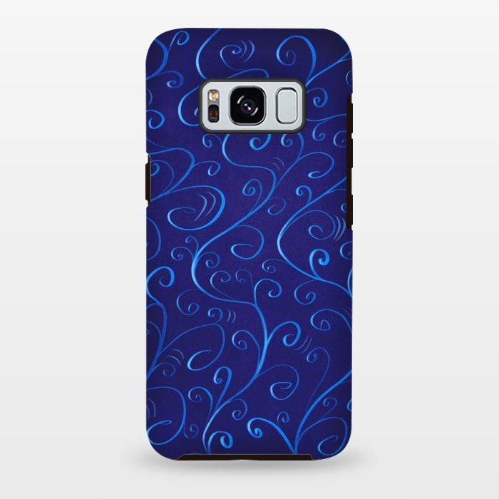 Galaxy S8 plus StrongFit Beautiful Glowing Blue Swirls by Boriana Giormova