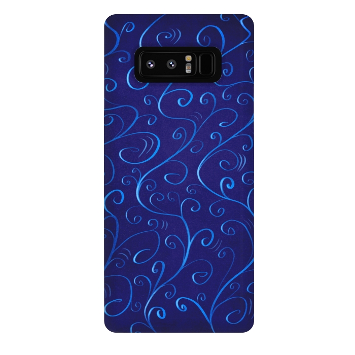 Galaxy Note 8 StrongFit Beautiful Glowing Blue Swirls by Boriana Giormova