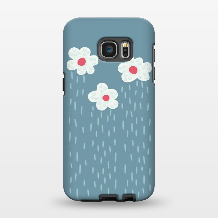 Galaxy S7 EDGE StrongFit Beautiful Decorative Flowery Rain Clouds by Boriana Giormova
