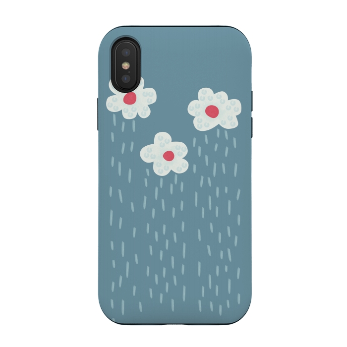 iPhone Xs / X StrongFit Beautiful Decorative Flowery Rain Clouds by Boriana Giormova