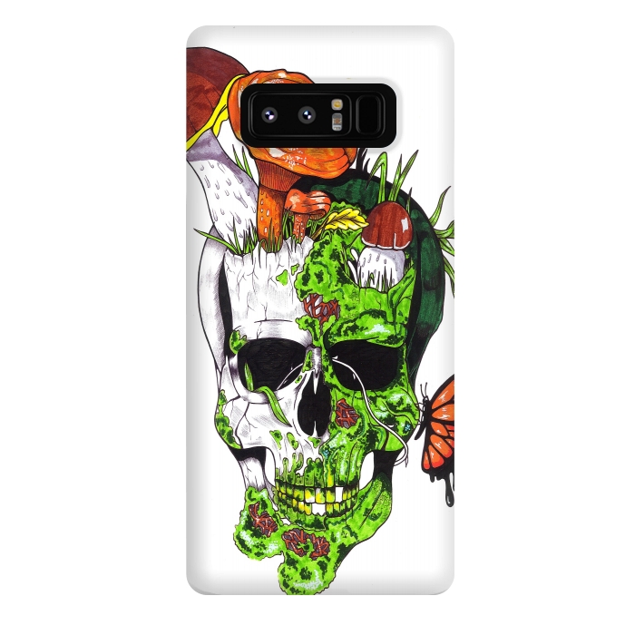 Galaxy Note 8 StrongFit Old Skull Butterfly by Varo Lojo