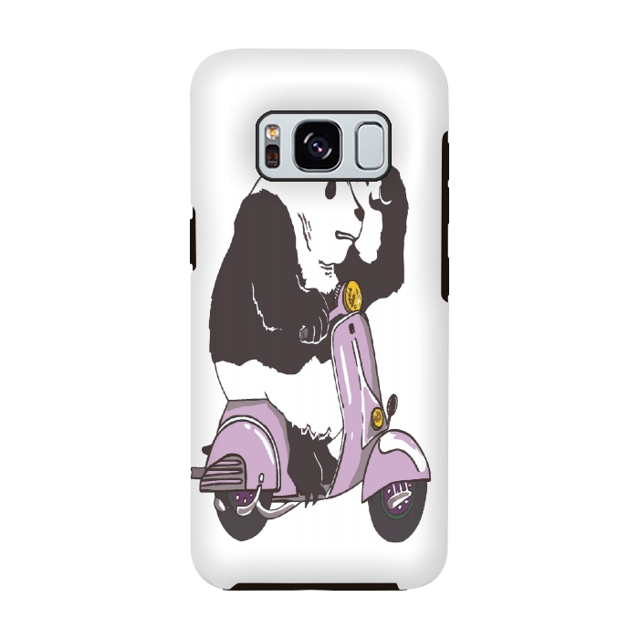 Galaxy S8 StrongFit The Panda biker by Varo Lojo