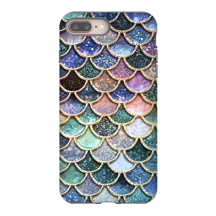 iPhone 7 plus StrongFit Multicolor Metal Mermaid Scales by  Utart