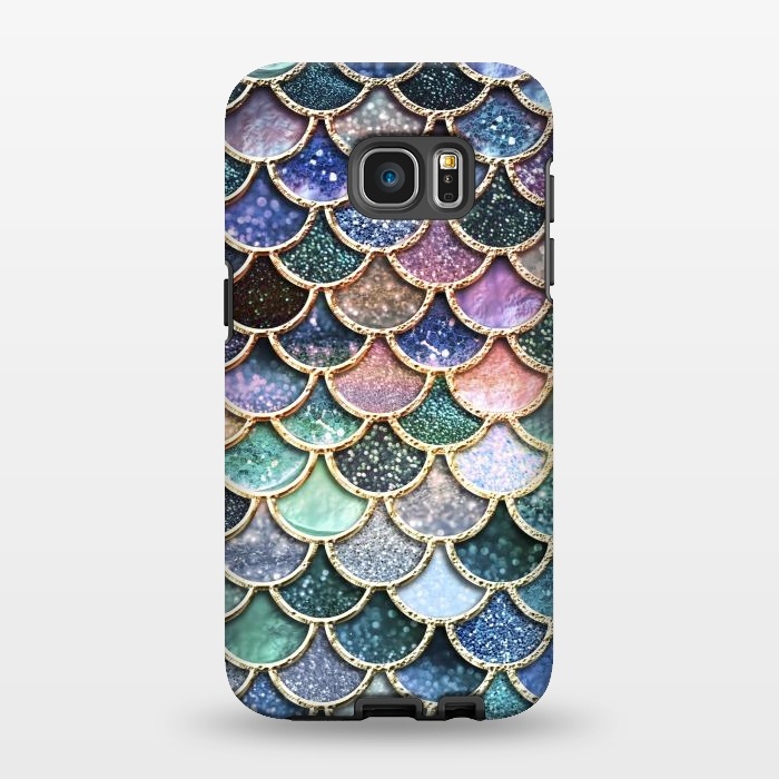Galaxy S7 EDGE StrongFit Multicolor Metal Mermaid Scales by  Utart