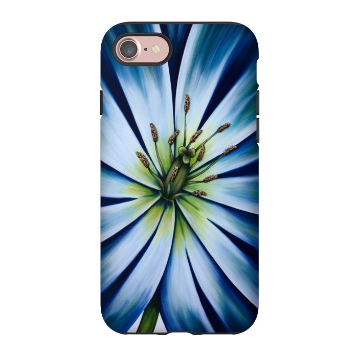 iPhone 7 StrongFit Blue Tulip Flower by Denise Cassidy Wood