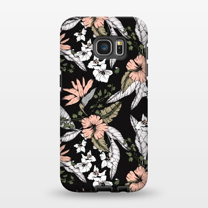 Galaxy S7 EDGE StrongFit Exotic flowering dark by Mmartabc