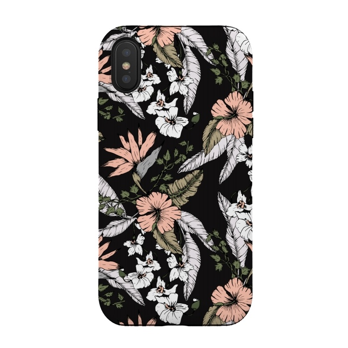iPhone Xs / X StrongFit Exotic flowering dark by Mmartabc