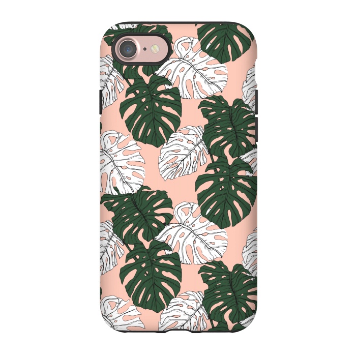 iPhone 7 StrongFit Hand drawing monstera pastel color by Mmartabc