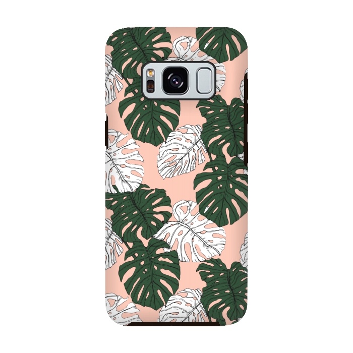 Galaxy S8 StrongFit Hand drawing monstera pastel color by Mmartabc