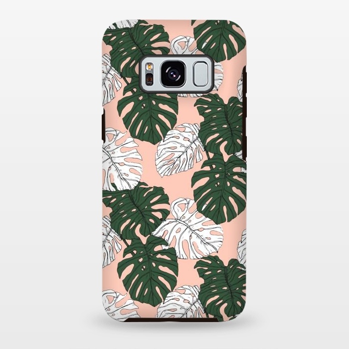 Galaxy S8 plus StrongFit Hand drawing monstera pastel color by Mmartabc
