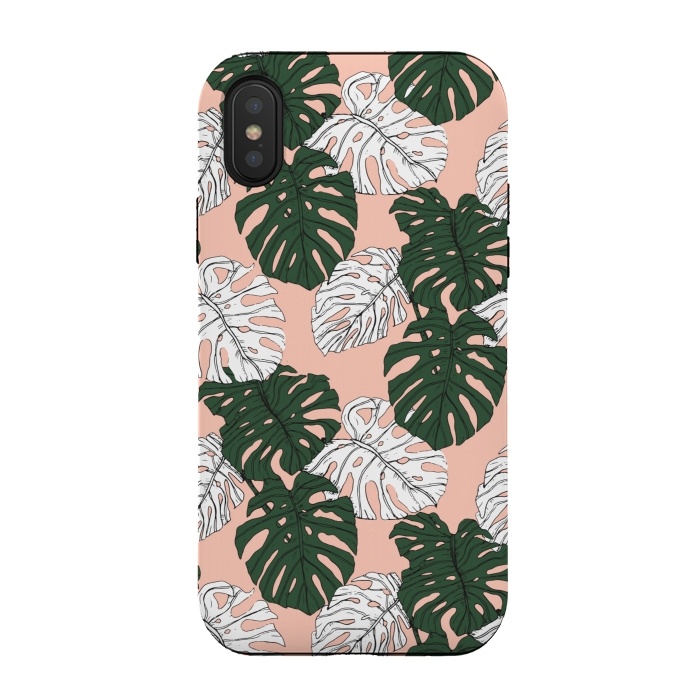 iPhone Xs / X StrongFit Hand drawing monstera pastel color by Mmartabc