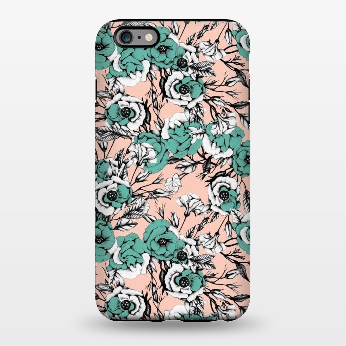 iPhone 6/6s plus StrongFit Blue and pink floral by Mmartabc