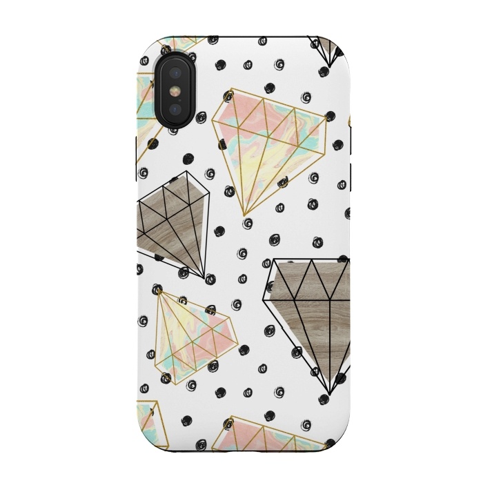 iPhone Xs / X StrongFit Pattern colored diamonds and texture by Mmartabc