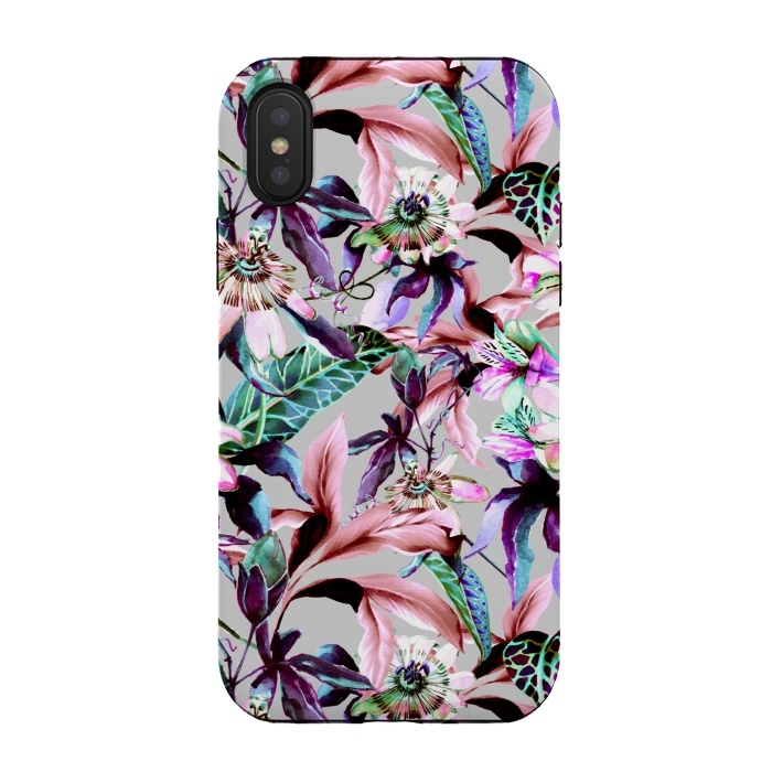 iPhone Xs / X StrongFit Violet botanical paradise by Mmartabc