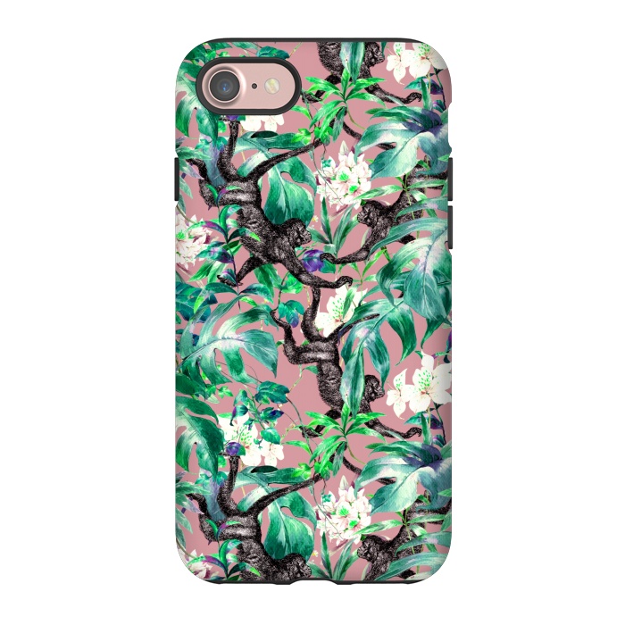 iPhone 7 StrongFit Monkeys in the flowery jungle I by Mmartabc