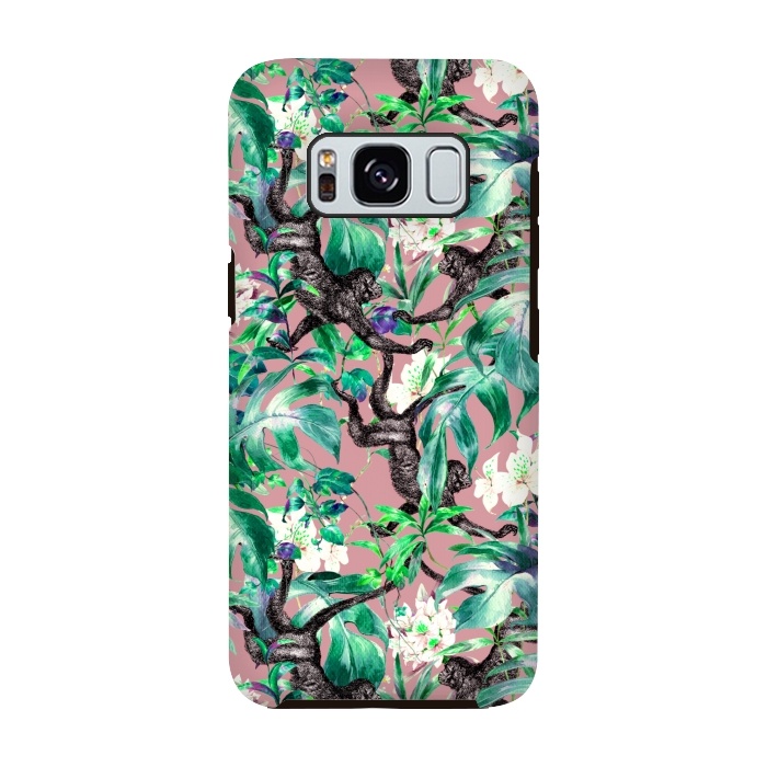 Galaxy S8 StrongFit Monkeys in the flowery jungle I by Mmartabc