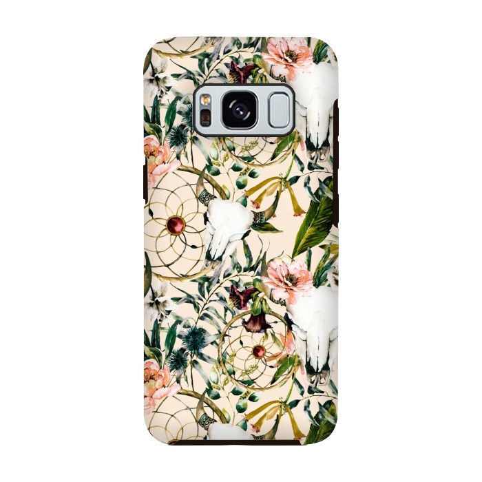 Galaxy S8 StrongFit Bohemian dreamcatcher and skull floral  by Mmartabc