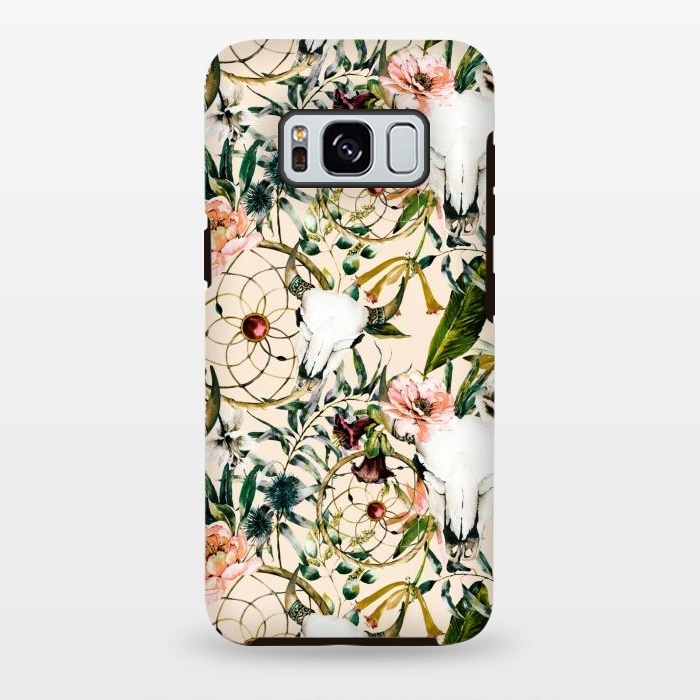 Galaxy S8 plus StrongFit Bohemian dreamcatcher and skull floral  by Mmartabc
